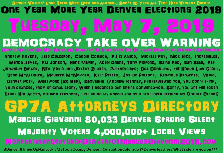 2019 Municipal Election city Denver Cannabis Government Take over