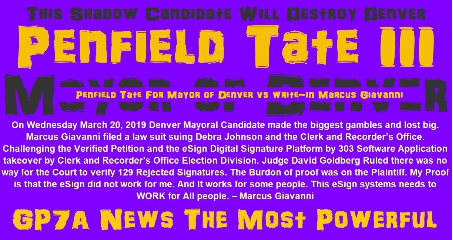 Penfield Tate For Mayor of Denver vs write-in Marcus Giavanni